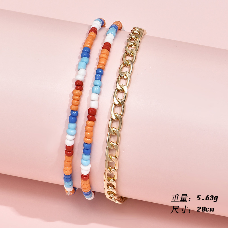 Fashion Personality Diy Handmade Color Rice Beads  Anklet display picture 4