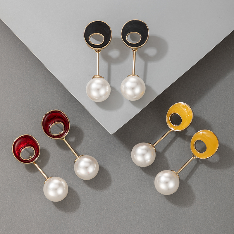 Drop Oil Imitation Pearl Earrings display picture 3