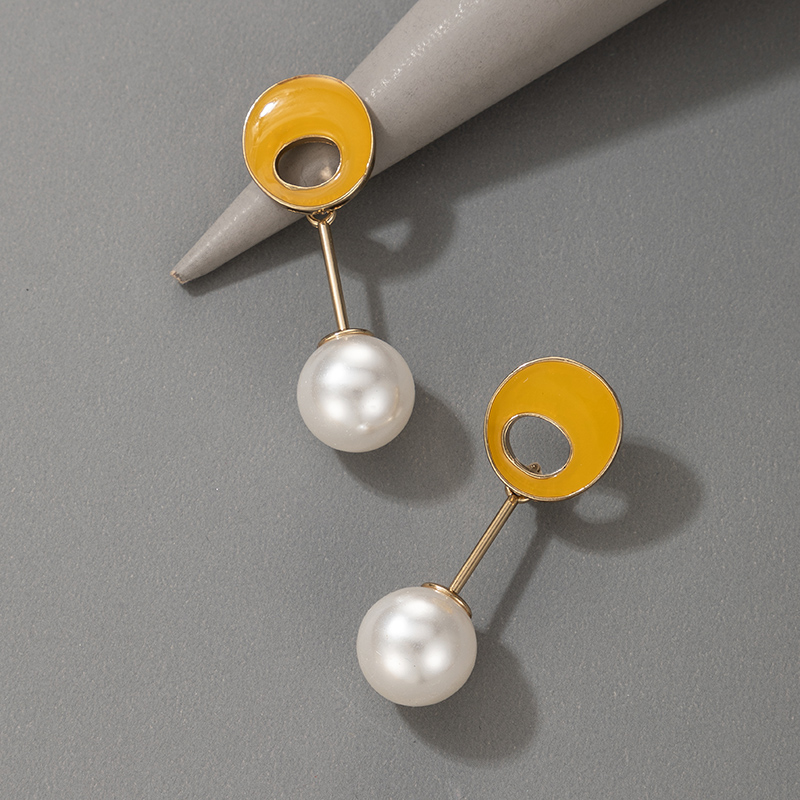 Drop Oil Imitation Pearl Earrings display picture 5