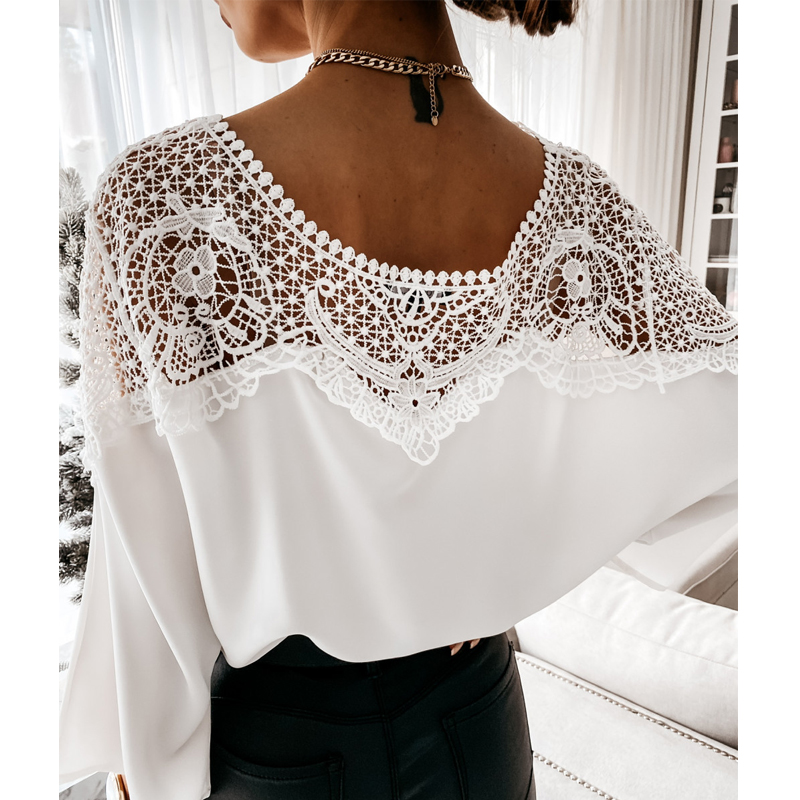 Fashion Women's Round Neck Lace Blouse display picture 1