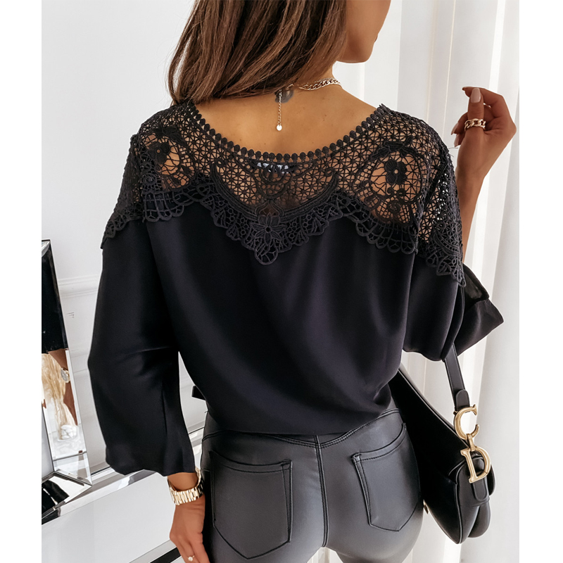 Fashion Women's Round Neck Lace Blouse display picture 3