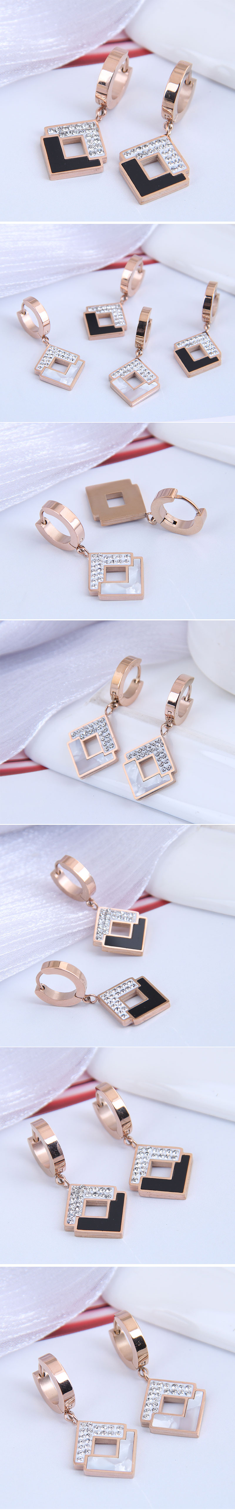 Korean Fashion Titanium Steel Personalized Earrings display picture 1