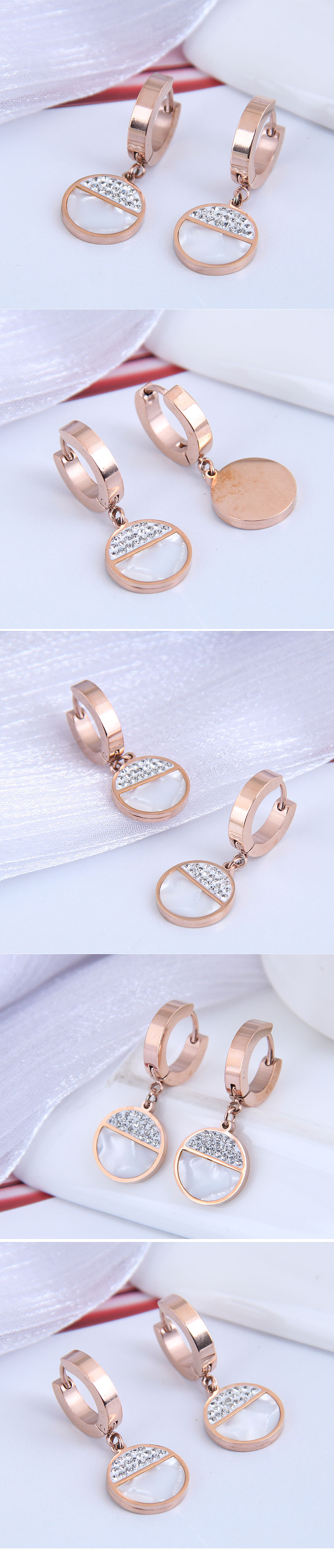 Korean Fashion Titanium Steel Personalized Earrings display picture 1