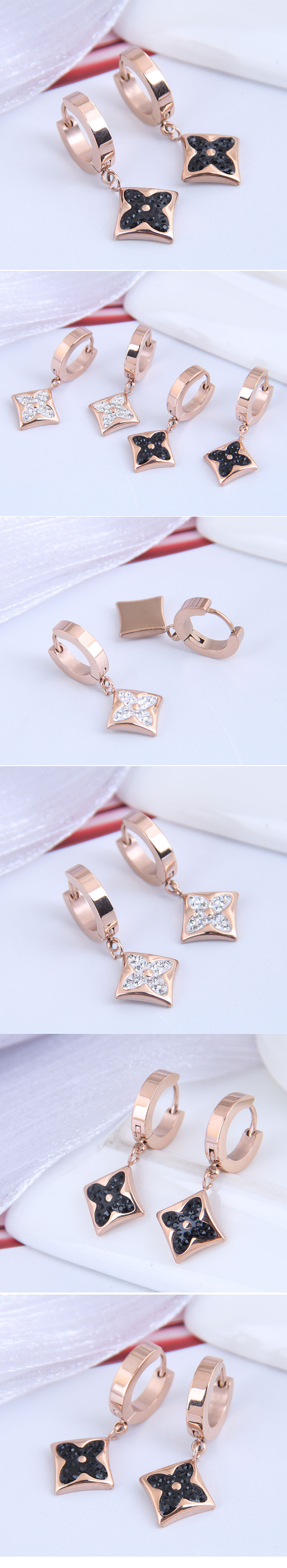 Korean Fashion Titanium Steel Personalized Earrings display picture 1