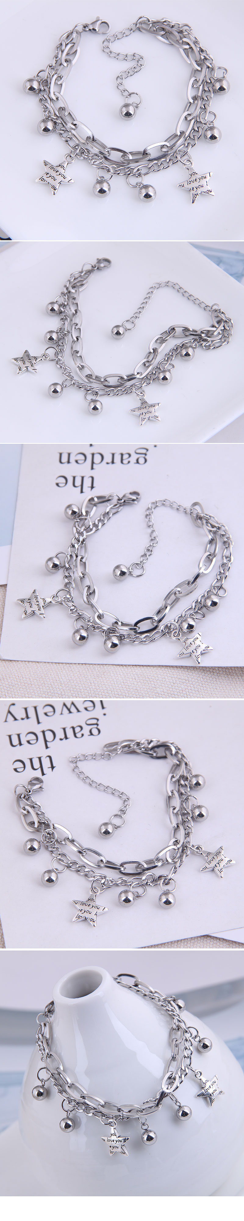 Korean Steel Fashion Hip-hop Simple Personality Double-layer Bracelet display picture 1
