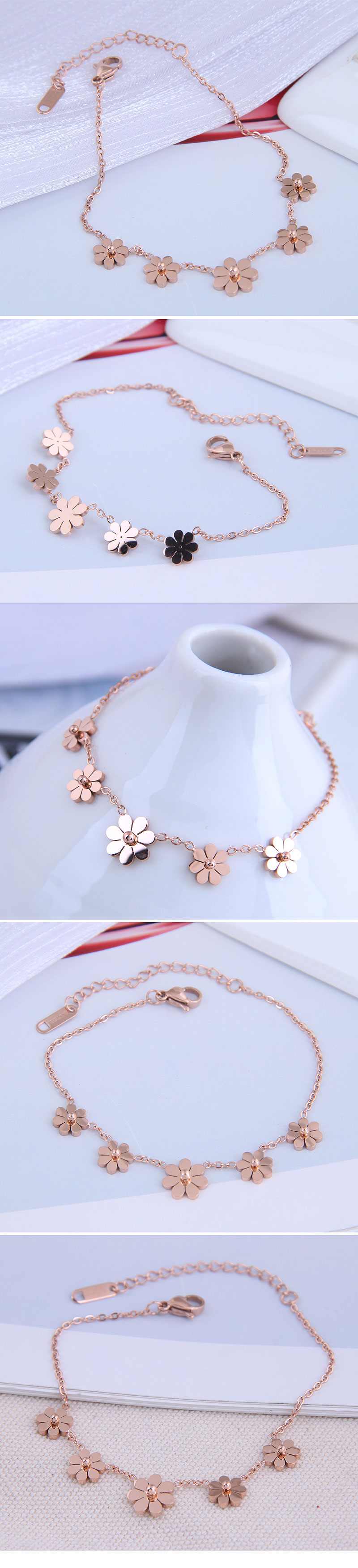 Bracelet En Acier Au Titane Fashion Sweet Ol Flower display picture 1