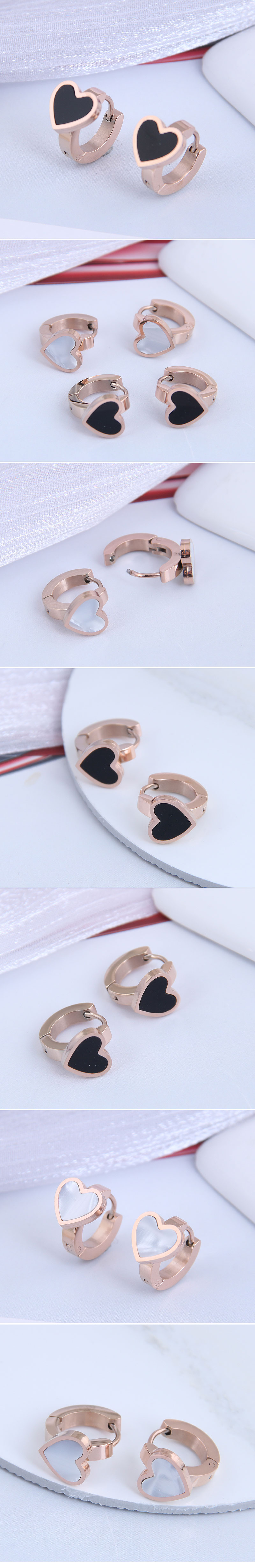 Einfache Liebe Titan Stahl Ohrringe display picture 1