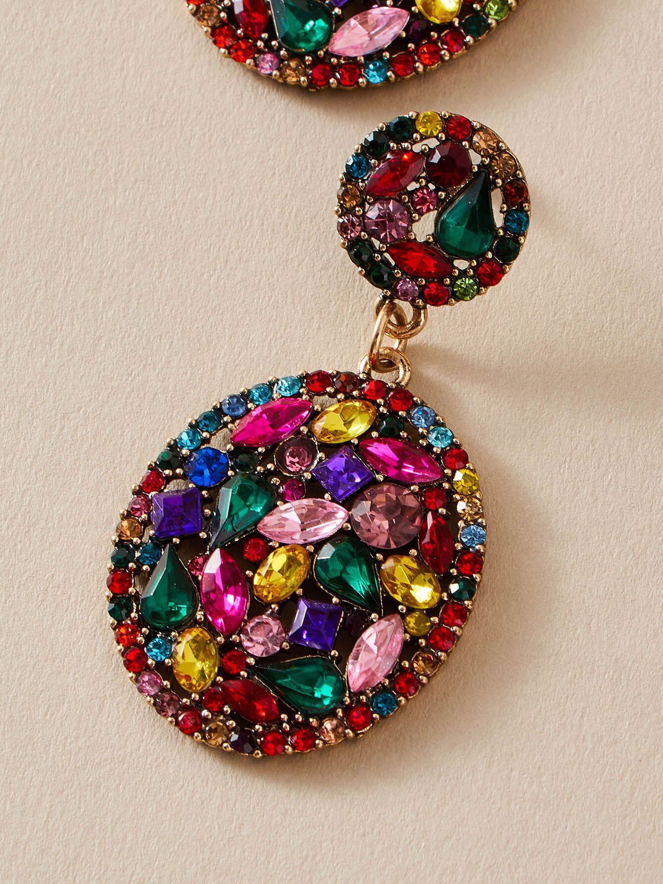 Hot Selling Full Diamond Color Earrings display picture 2