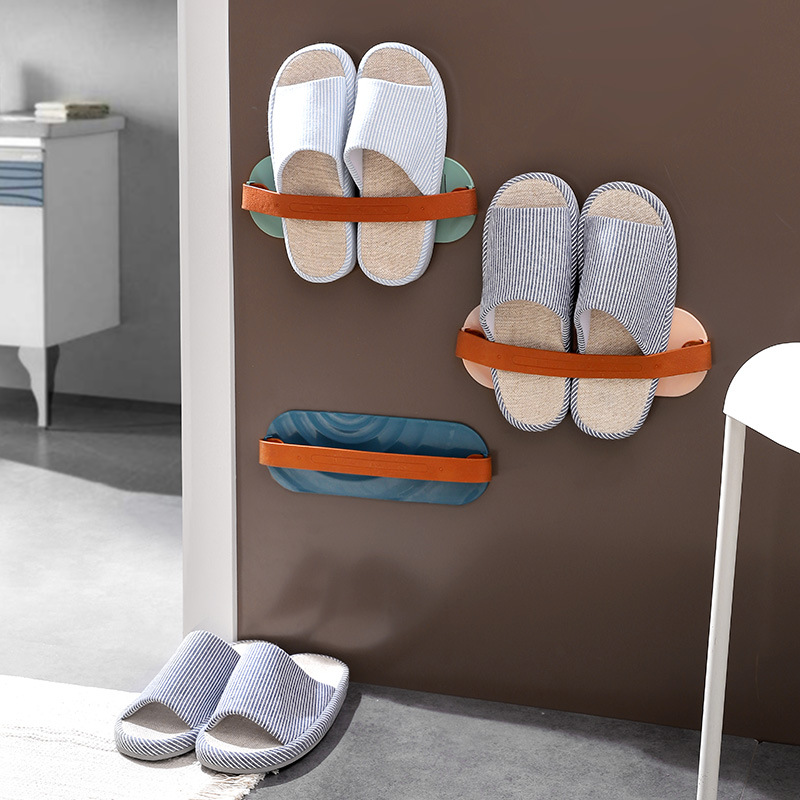 Bathroom Wall-mounted Paste Slippers Rack display picture 5