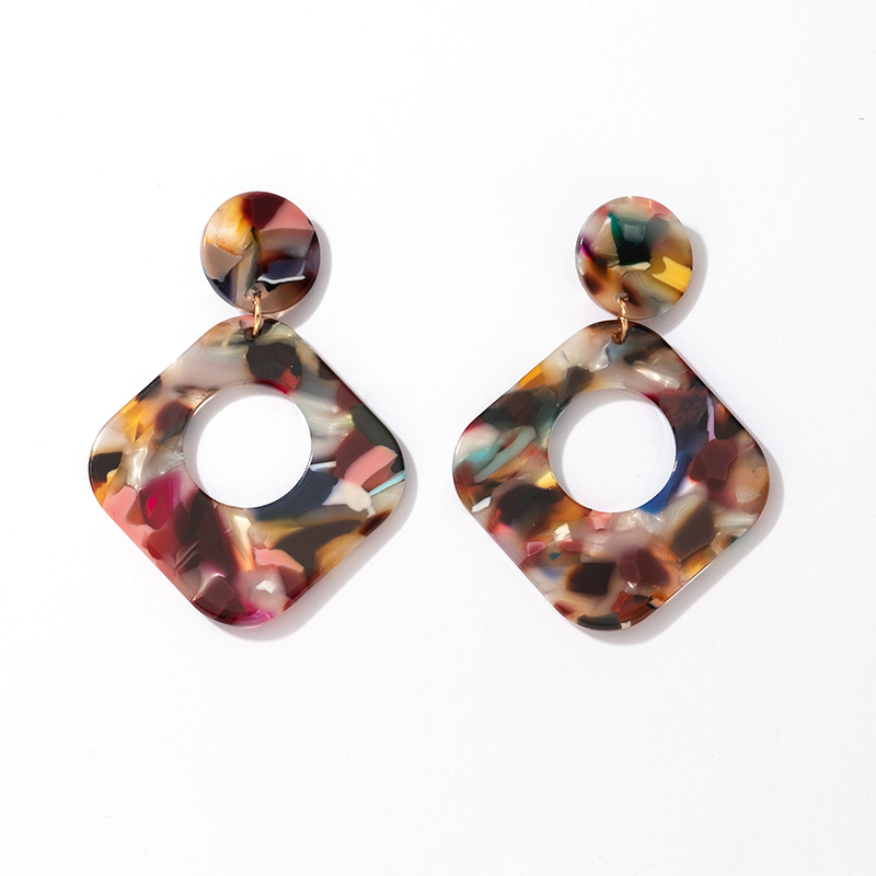 Geometric Acetate Plate Personalized Earrings display picture 4