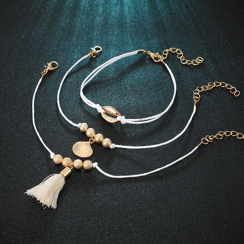 New Tassel Shell Anklet display picture 8