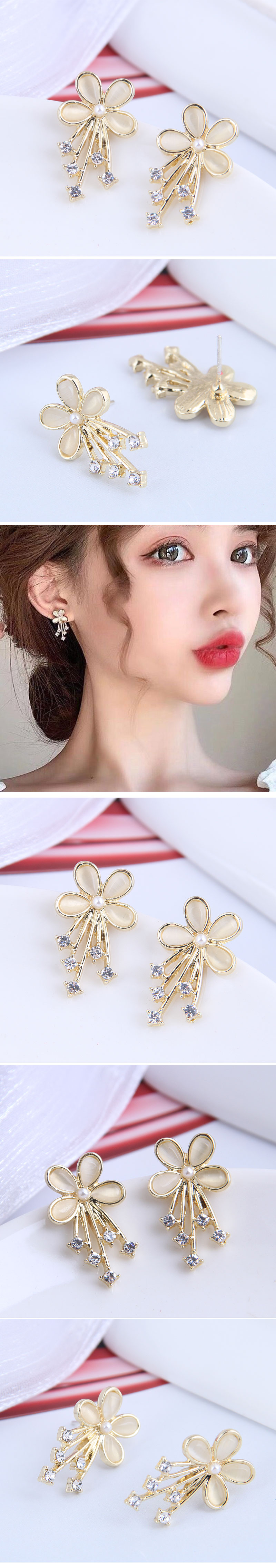 Einfache Blumentropfenohrringe Der Koreanischen Mode display picture 1