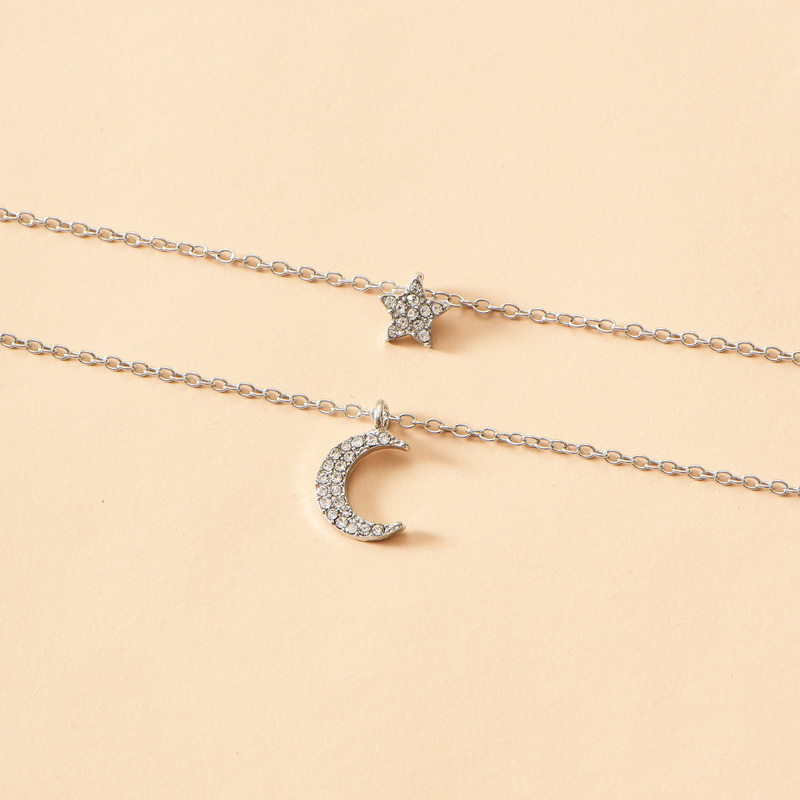 Simple Stars Moon Necklace display picture 4