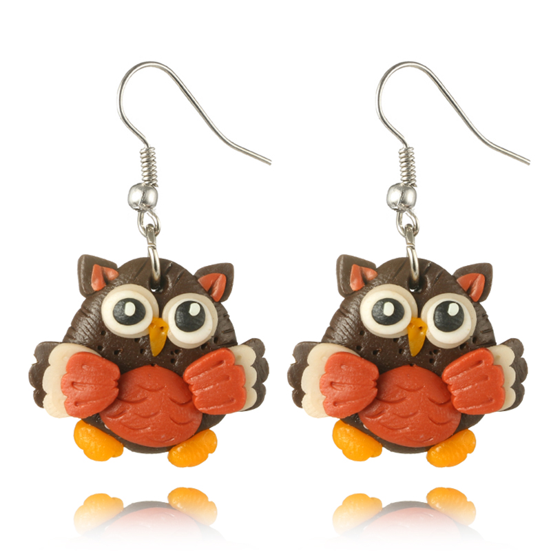 Cartoon Owl Earrings display picture 3