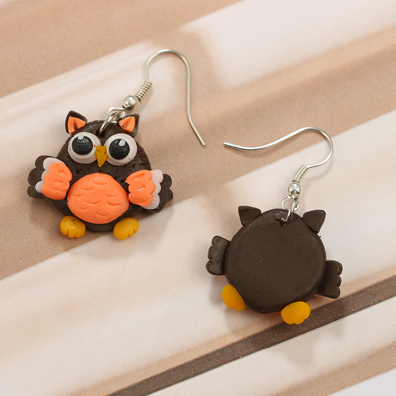 Cartoon Owl Earrings display picture 4
