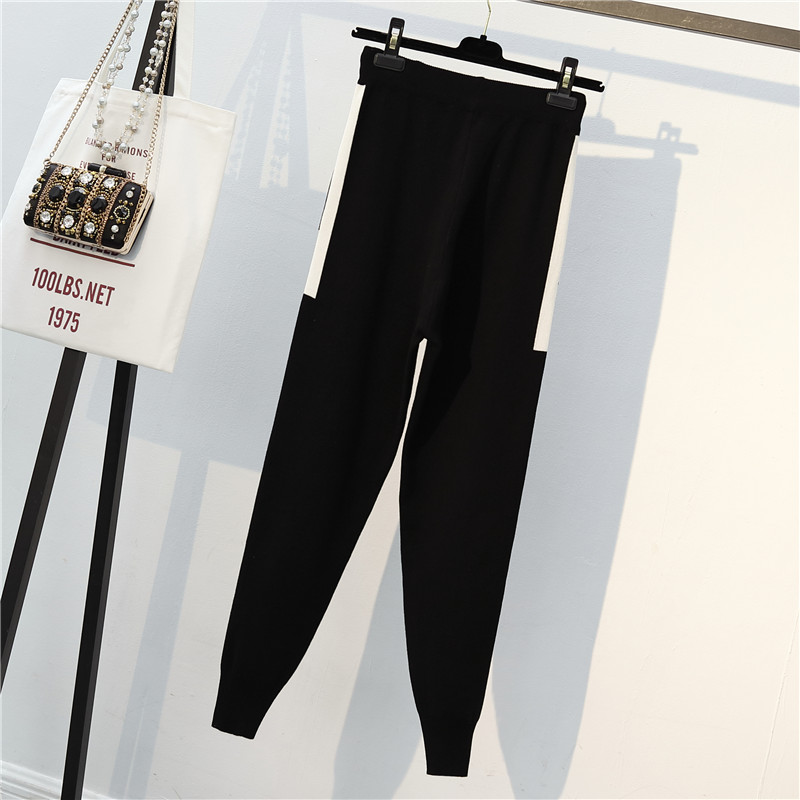 Women's Casual Solid Color Knitted Fabric Contrast Binding Pants Sets display picture 9