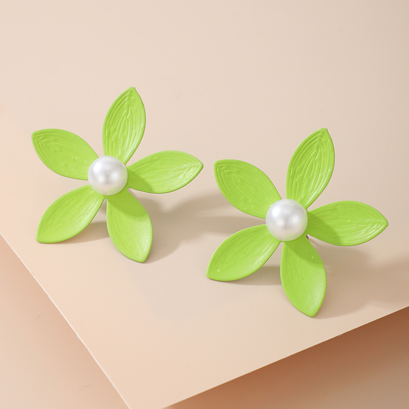 Fashion Paint Five Petal Flower Earrings display picture 2