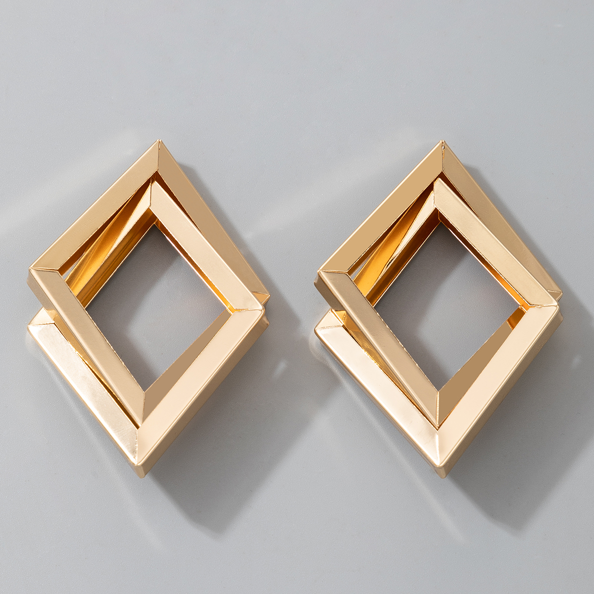 New Fashion Double-layer Geometric Metal Earrings display picture 4