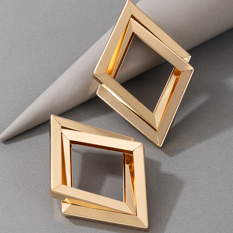 New Fashion Double-layer Geometric Metal Earrings display picture 5