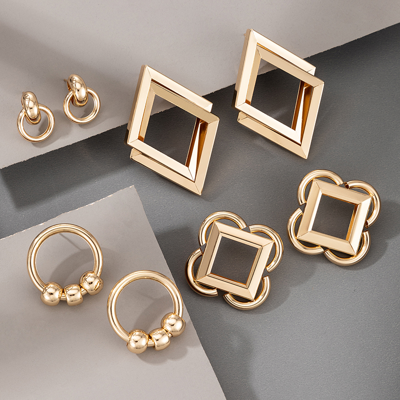 New Fashion Double-layer Geometric Metal Earrings display picture 6