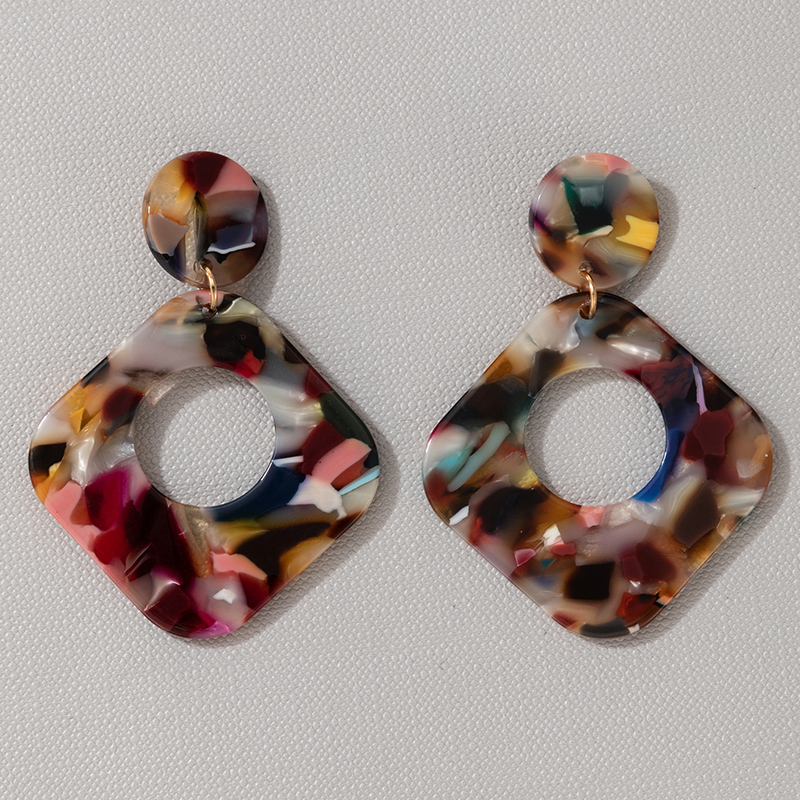 Square Hollow Earrings display picture 3