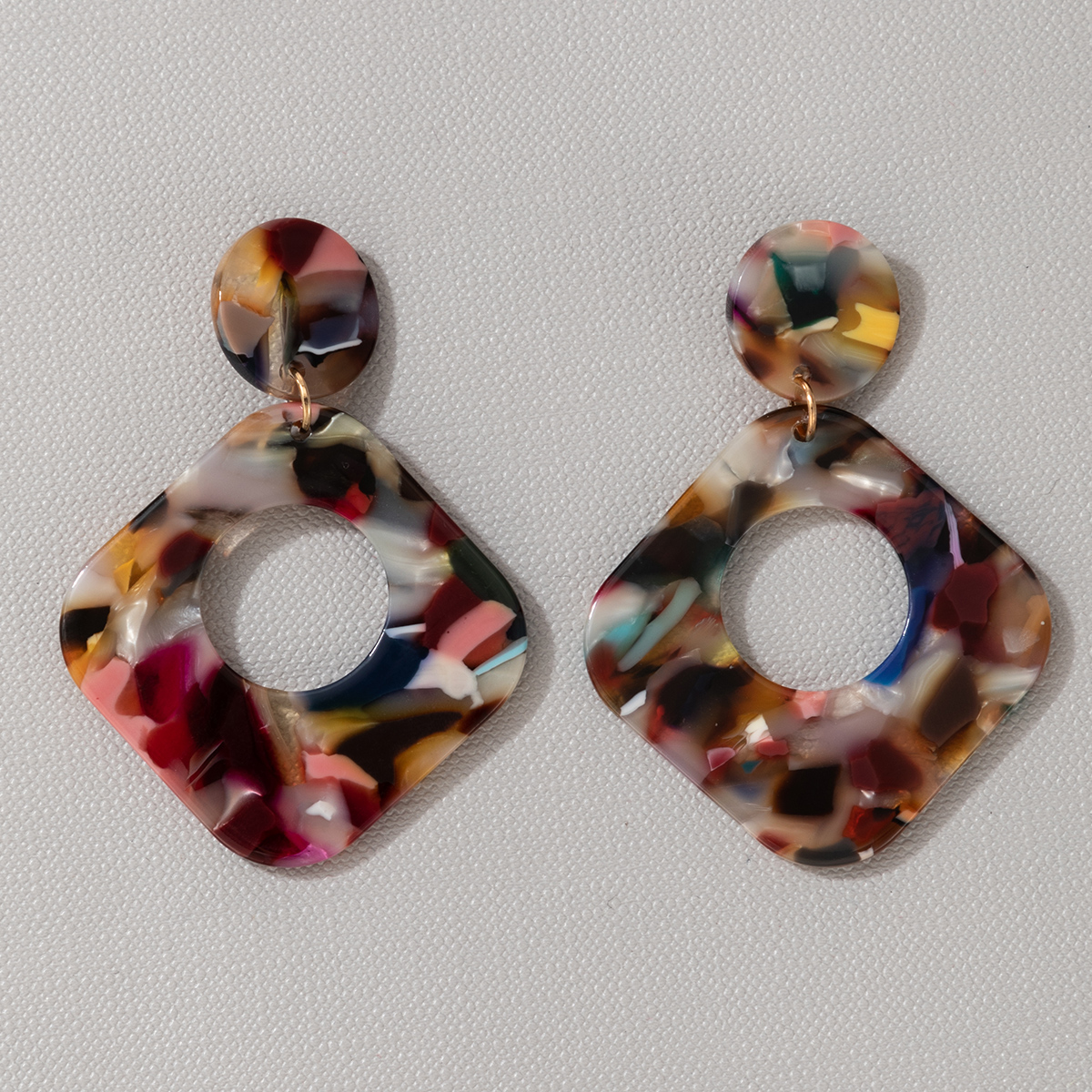 Square Hollow Earrings display picture 5