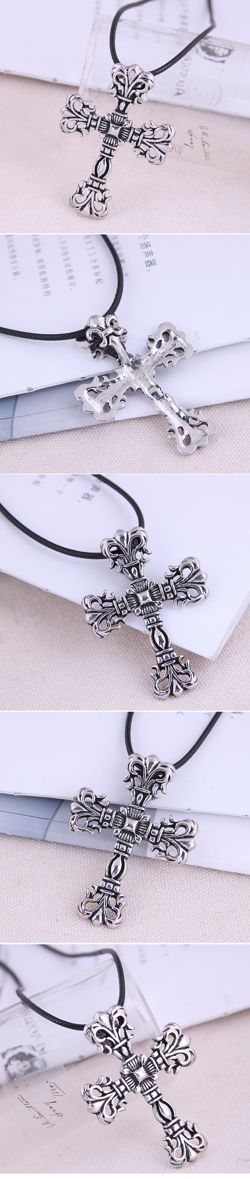 Fashion Retro Cross Exaggerated Personality Necklace display picture 1