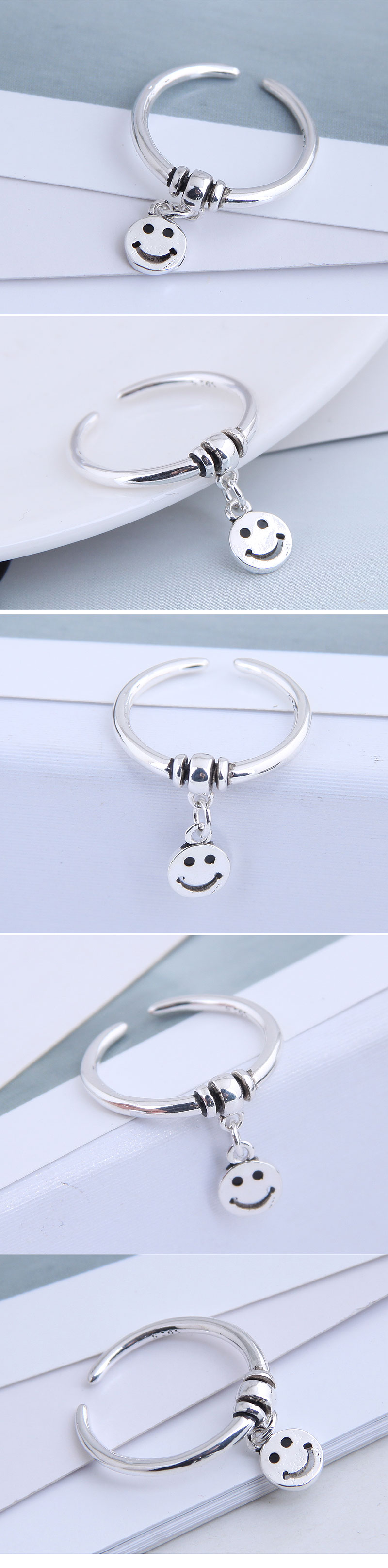 Fashion Ring Wholesale Smiley Open Ring display picture 1