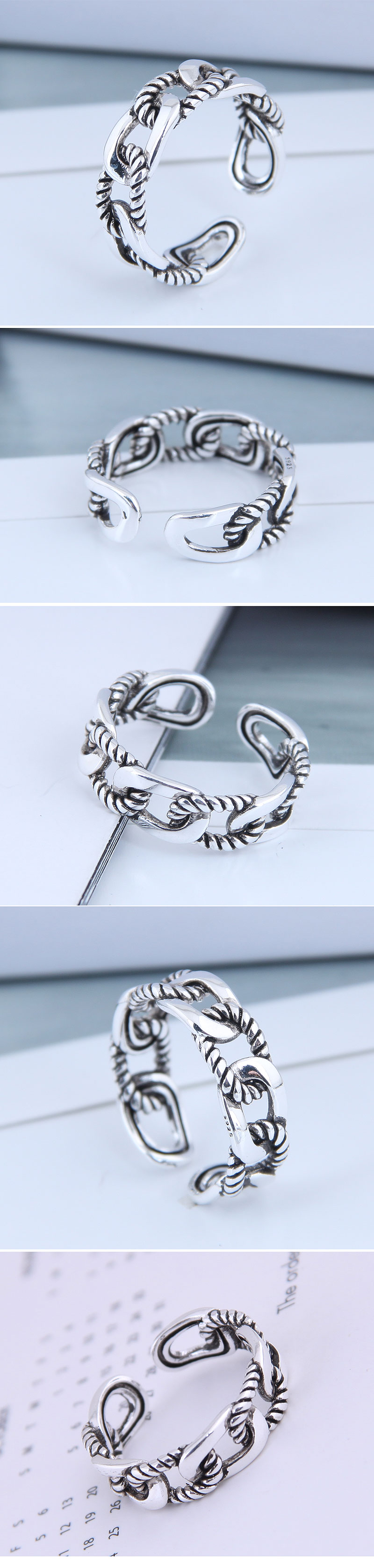 Exquisite Ring Wholesale Fashion Vintage Knit Open Ring display picture 1