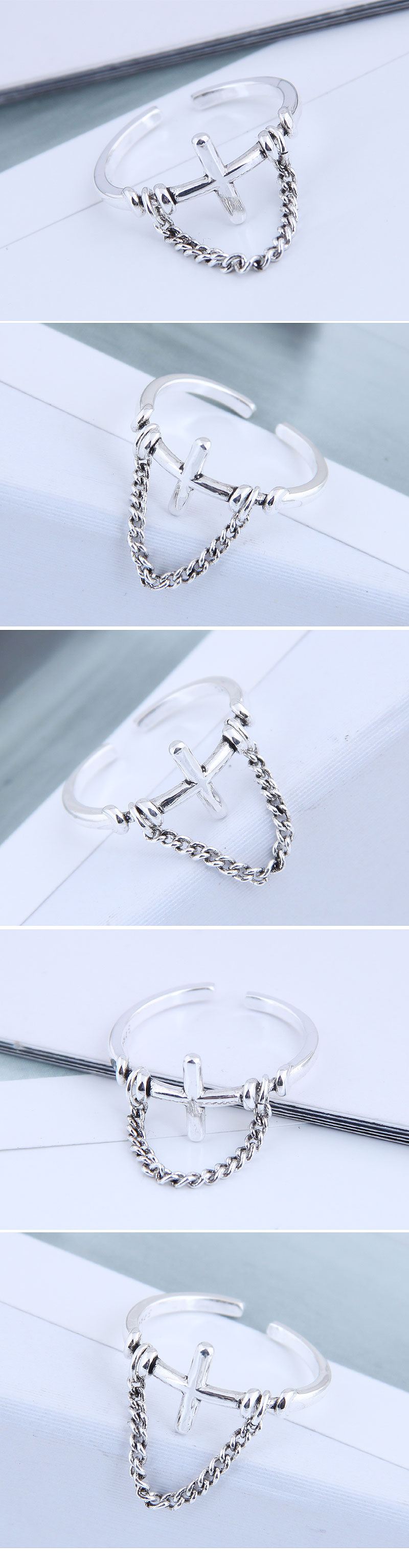 Exquisite Ring Wholesale Fashion Vintage Cross Open Ring display picture 1
