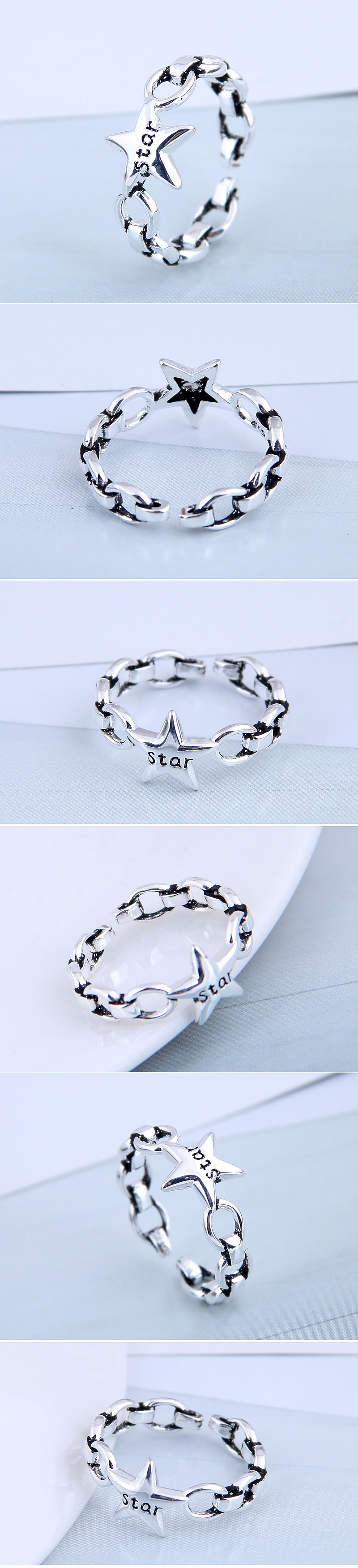 Exquisite Fashion Ring Wholesale Vintage Lucky Star Open Ring display picture 1