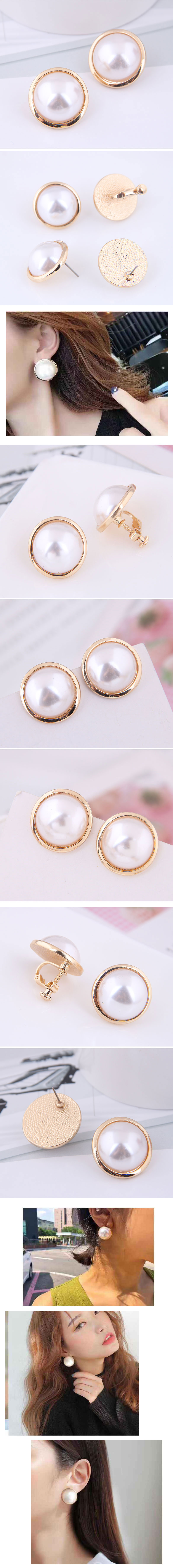 Fashion Jewelry Korean Fashion Sweet Ol Elegant Pearl Ear Clip display picture 1
