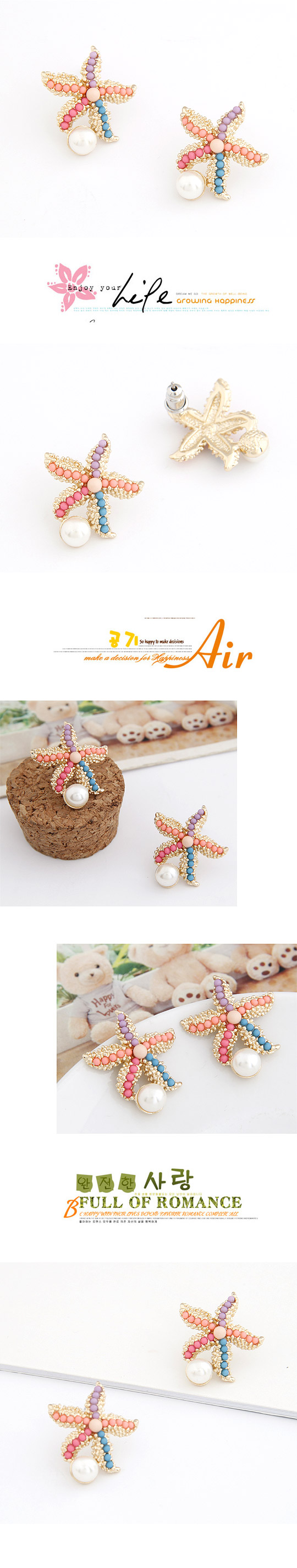 Fashion Jewelry Korean Fashion Starfish Stud Earrings display picture 1