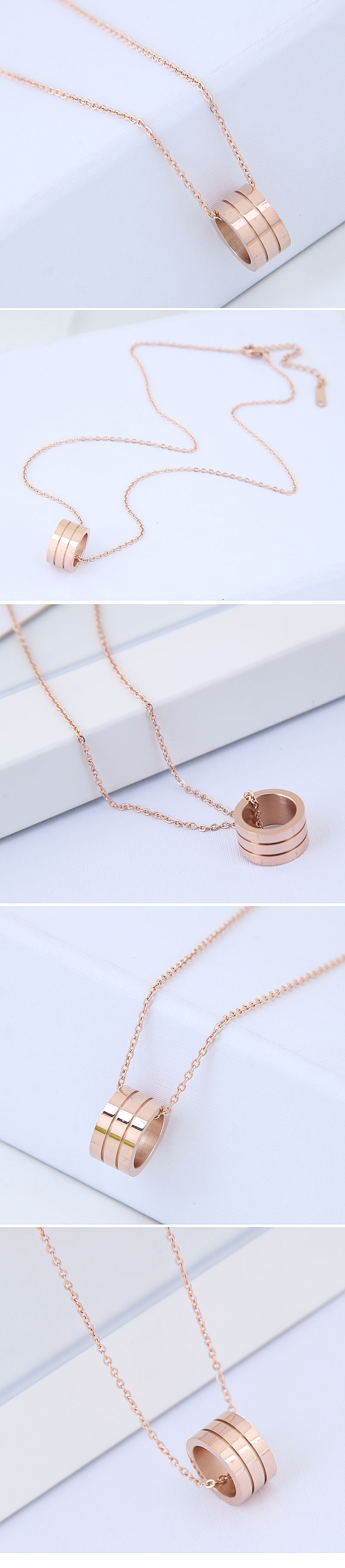 Fashion Exquisite And Simple Circle Titanium Steel Sweet Ol Female Necklace display picture 1
