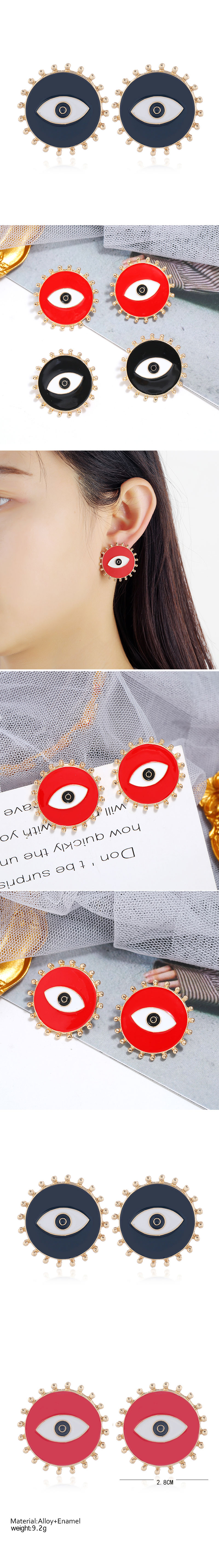 Yi Wu Jewelry New Fashion Metal Contrast Color Demon Eyes Exaggerated Earrings Wholesale display picture 1