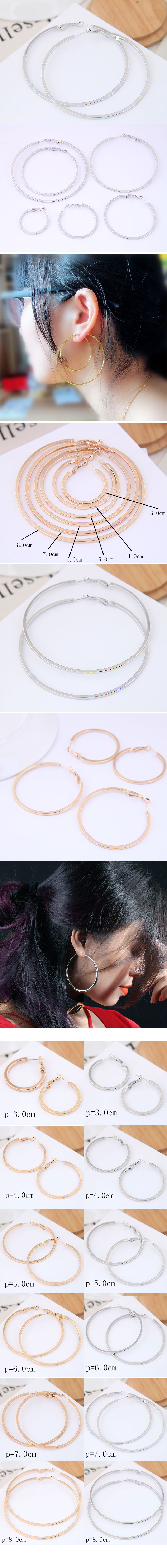 Fashion Metal Simple Glossy Hoop Earrings Wholesale display picture 1