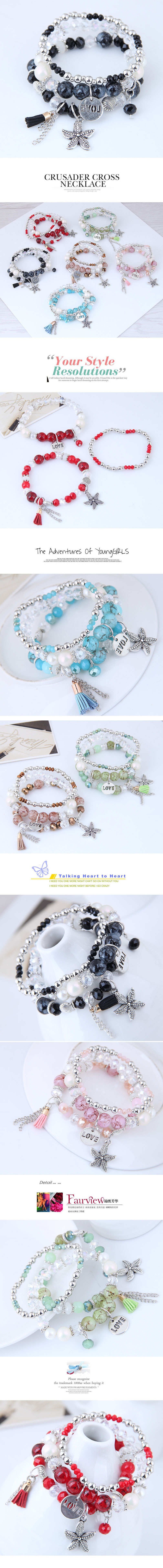 Fashion Metal Starfish Wild Multi-layer Hanging Bracelet display picture 1