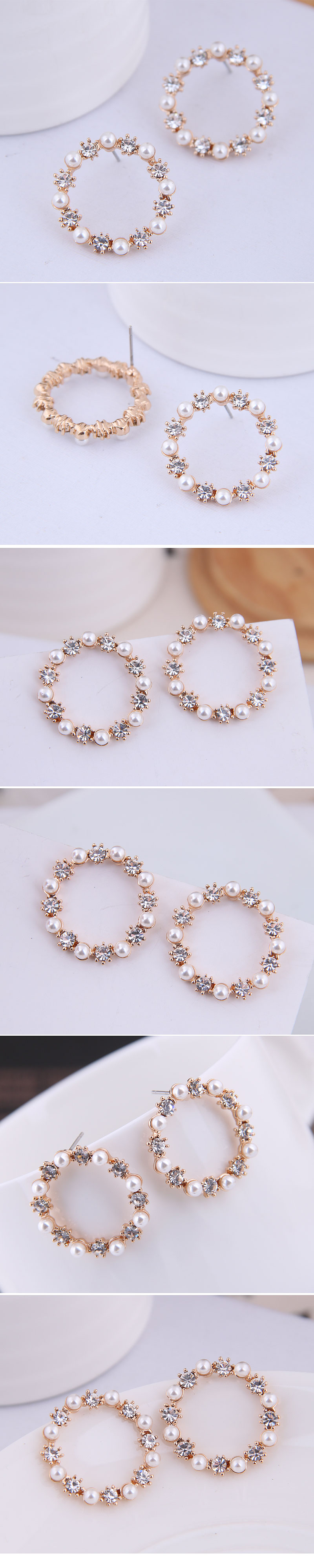 Korean Style Round Alloy Pearl display picture 1