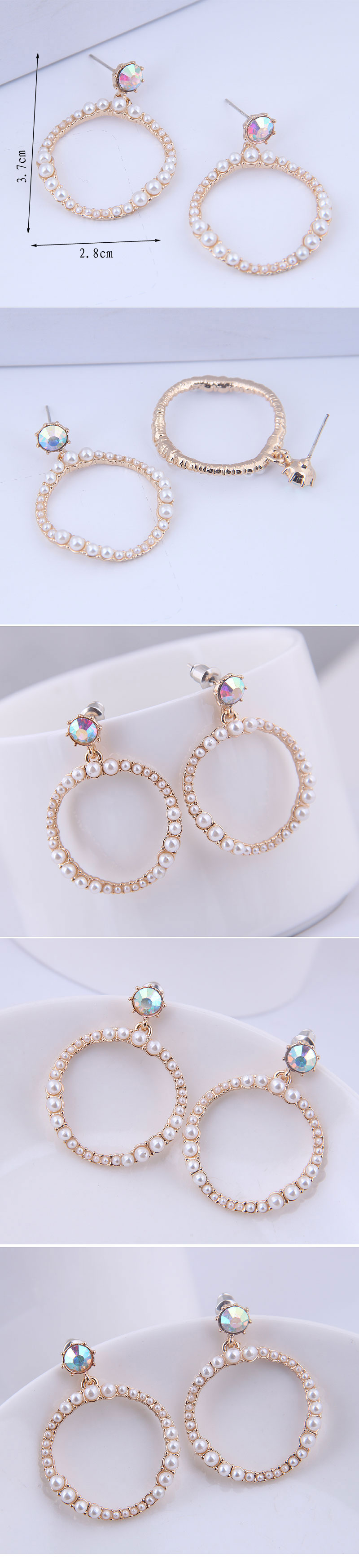 925 Silber Pin Koreanische Mode Süße Einfache Perle Ohrringe Großhandel display picture 1