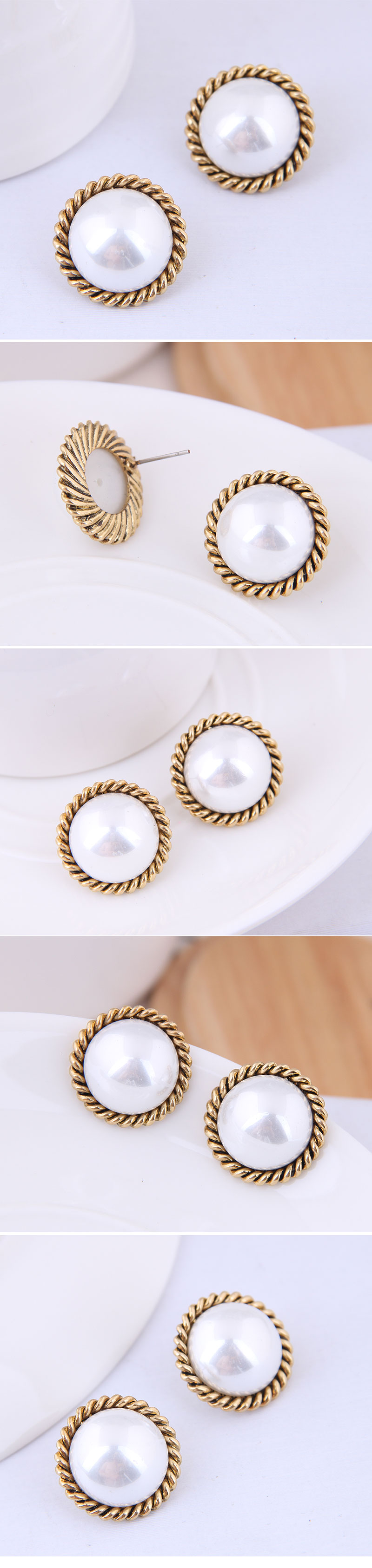 Korean Fashion Sweet Ol Pearl Earrings For Women Wholesale display picture 1