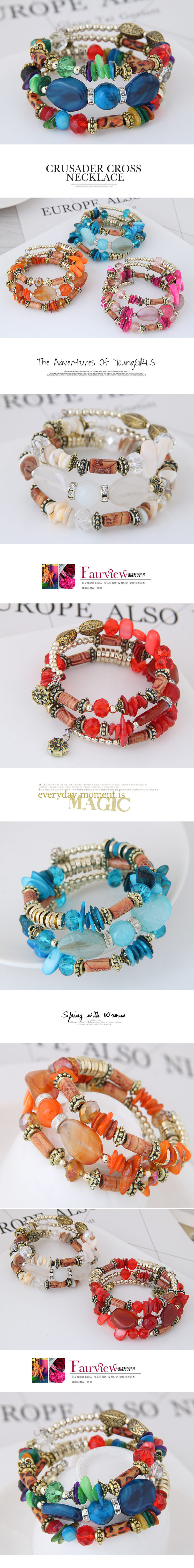 Bohemian Style Shell Turquoise Mix And Match Multilayer Bracelets Wholesale display picture 1