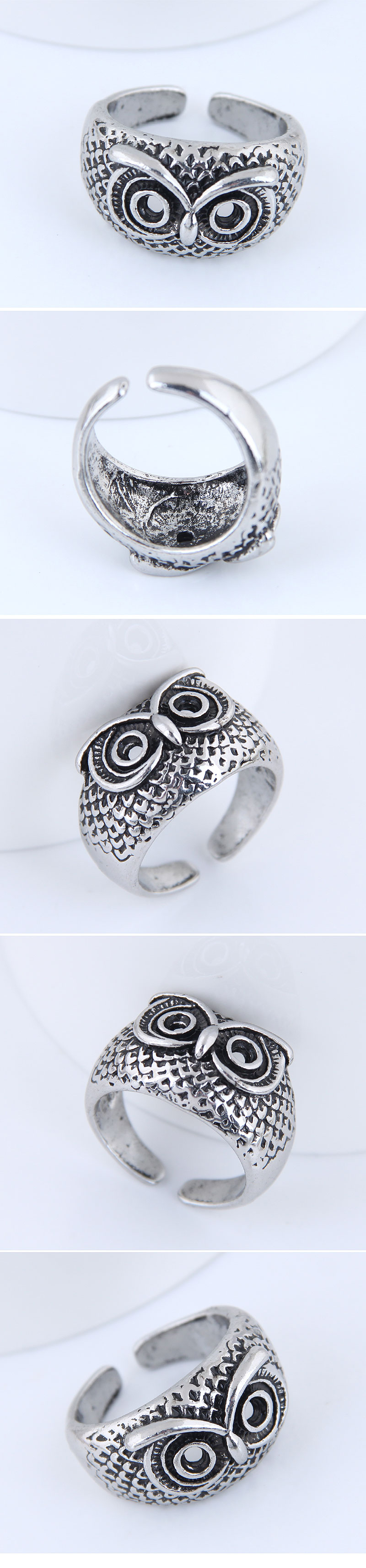 Yiwu Jewelry Wholesale Fashion Punk Simple Owl Open Ring display picture 1