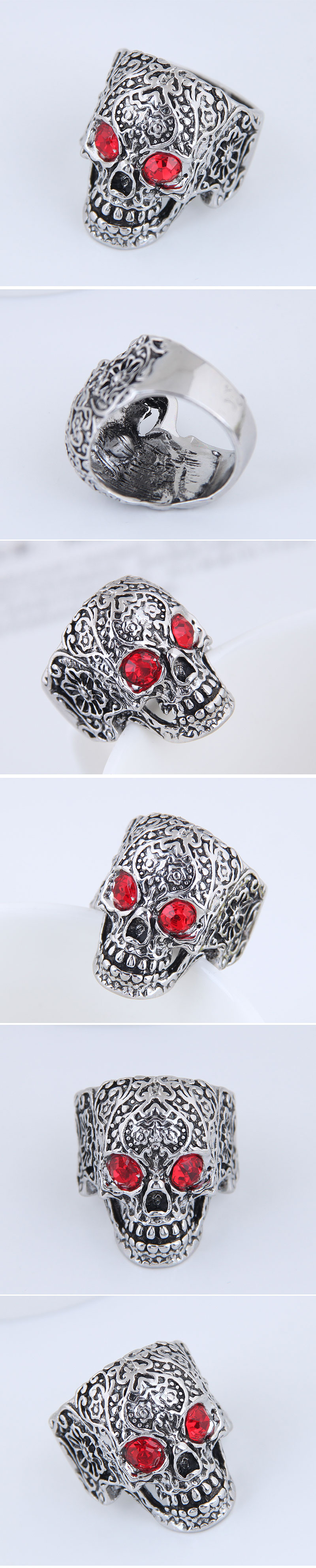 Yiwu Jewelry Wholesale Fashion Punk Simple Skull Ring display picture 1