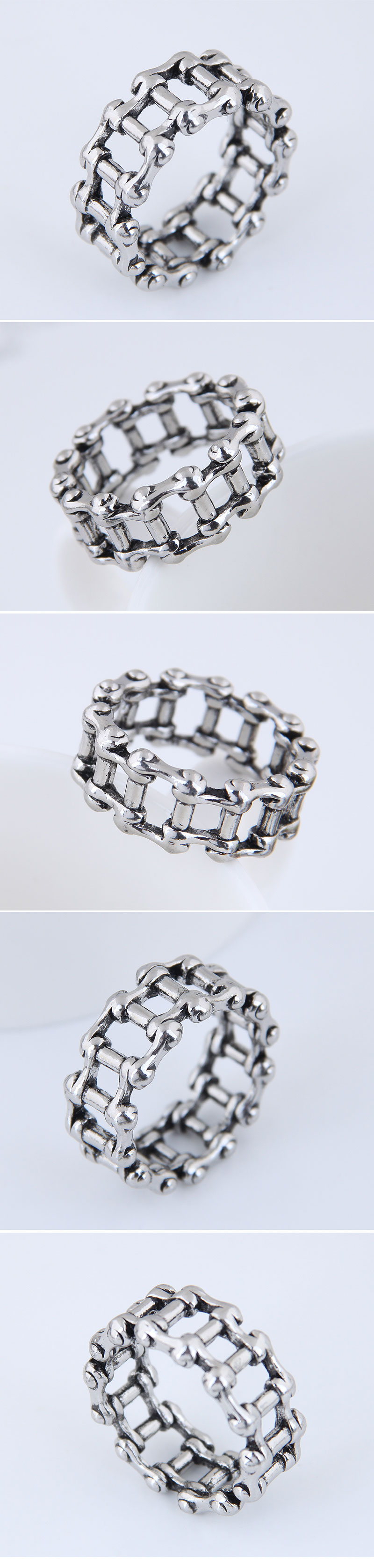 Yiwu Jewelry Wholesale Fashion Punk Retro Simple Chain Ring display picture 1
