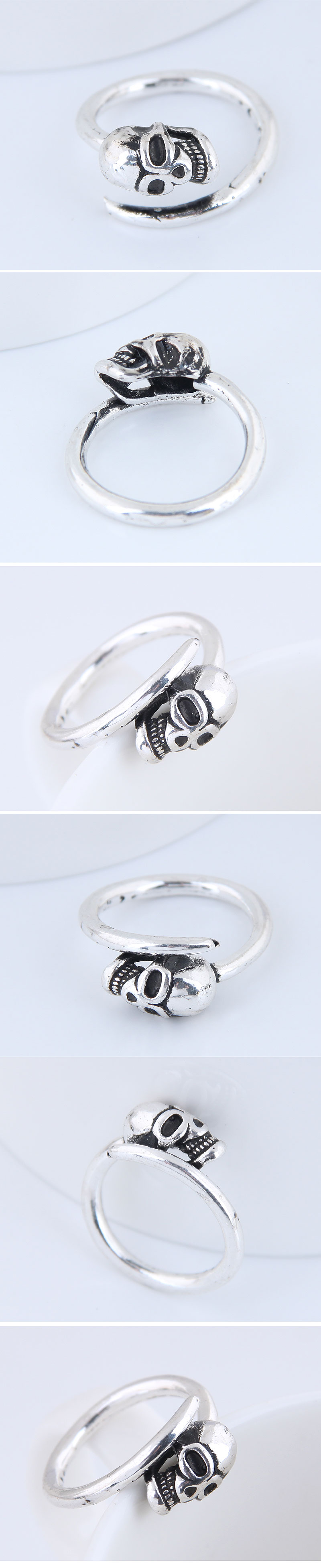 Yiwu Jewelry Wholesale Fashion Skull Retro Simple Open Ring display picture 1