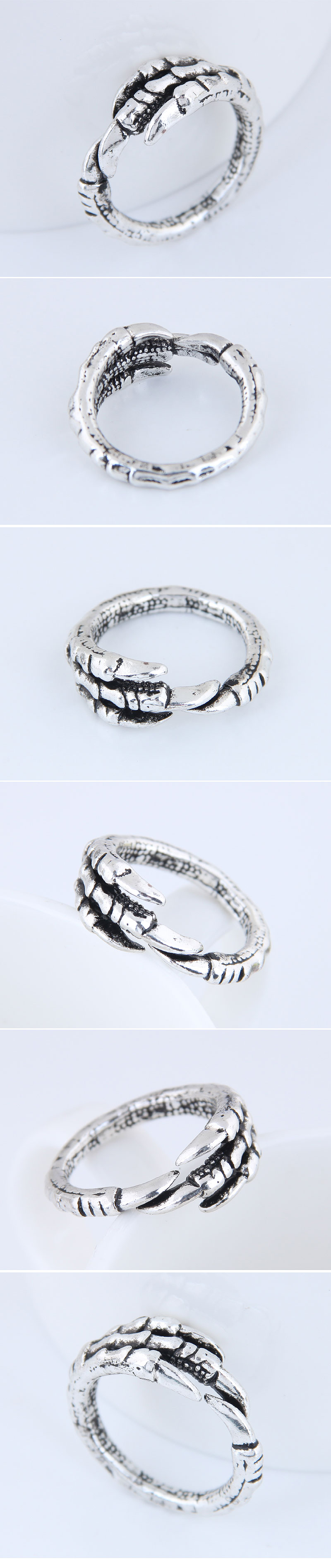 Yiwu Jewelry Wholesale Fashion Dragon Claw Retro Simple Open Ring display picture 1