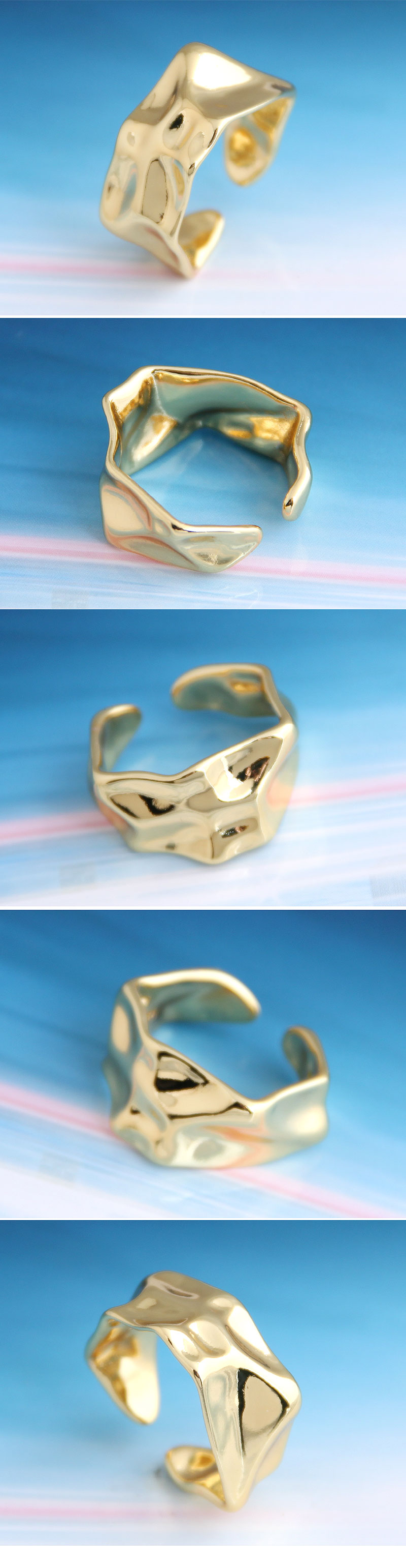 Yiwu Jewelry Wholesale Fashion Golden Irregular Opening Ring display picture 1