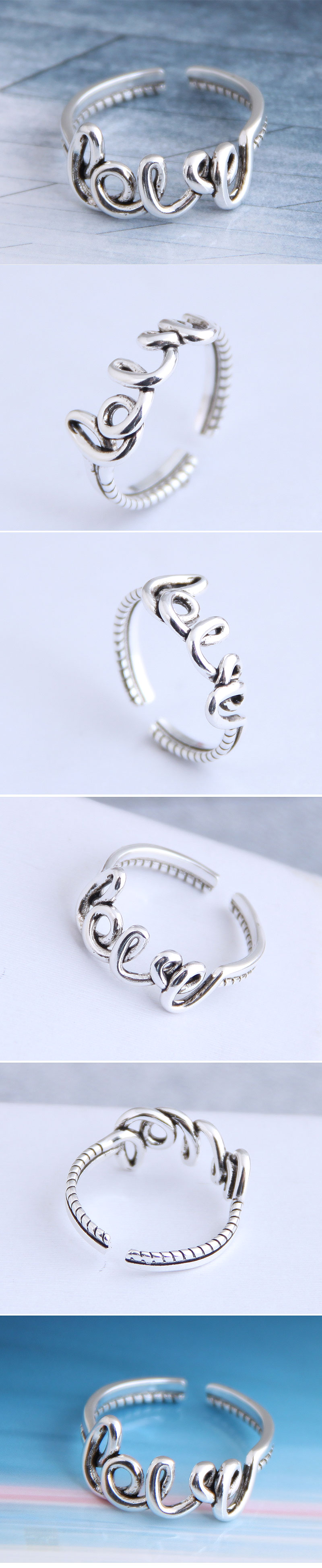 Anillo Abierto Personalizado De Moda Vintage Love display picture 1