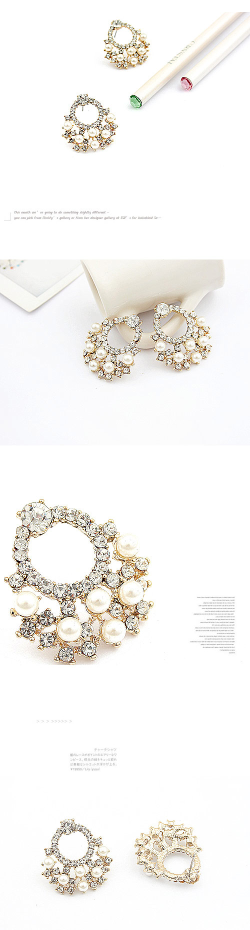 Korean Flash Diamond Simple Circle Earrings display picture 1