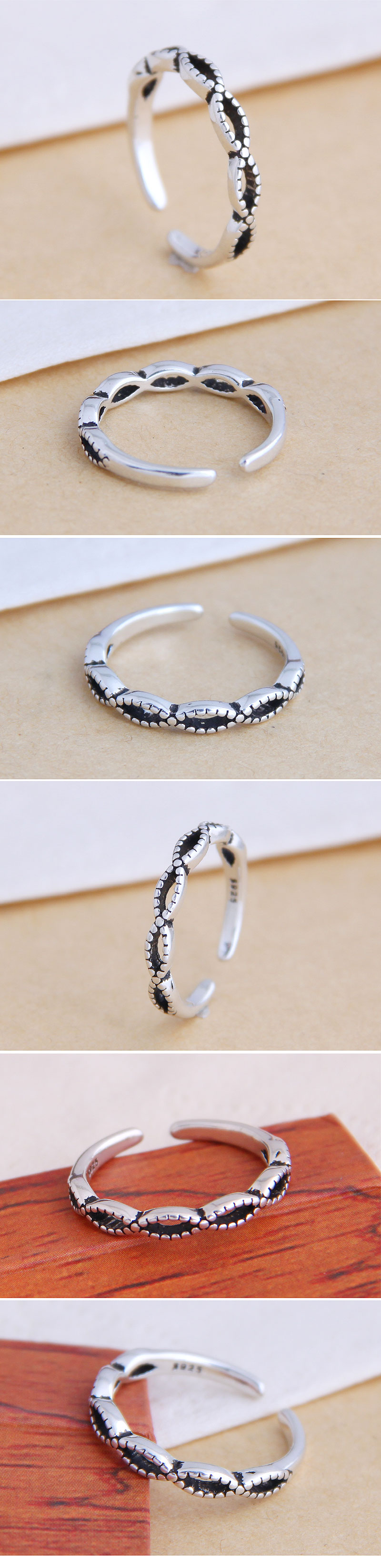 Fashion Jewelry Fashion Vintage Knit Ring Simple Ring Wholesale display picture 1